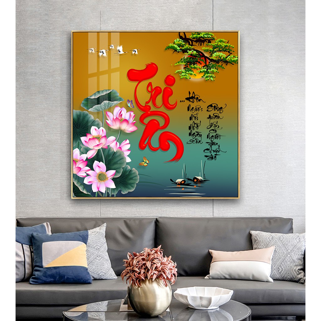 Tranh Treo Tường Hoa Thư Pháp Tri Ân Thầy Cô 50 x 50 cm TTT-0622