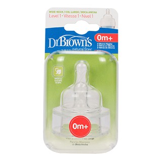 Núm ty Dr Brown's Hộp 2 chiếc núm vú cổ rộng Dr Brown