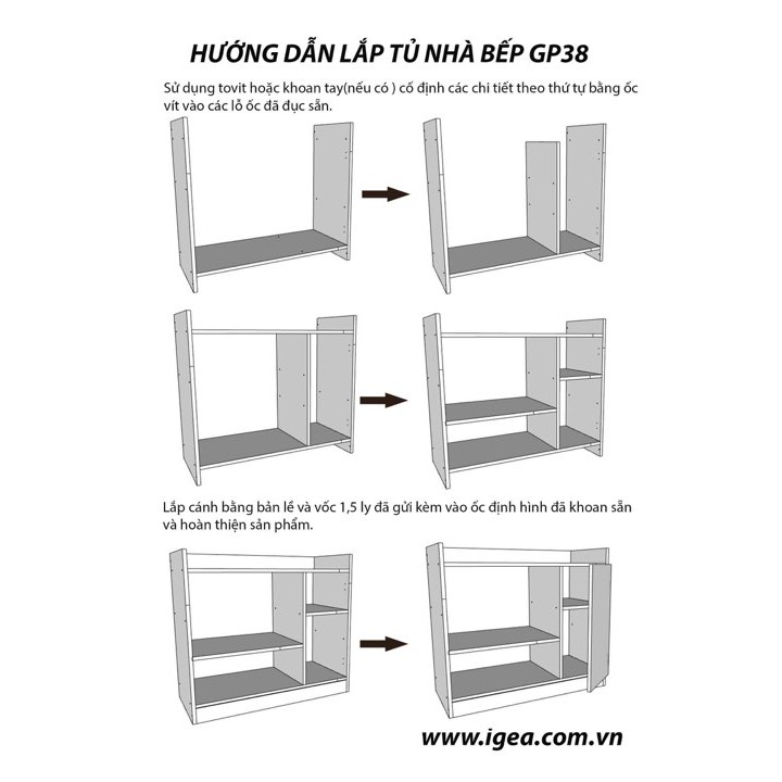 TỦ NHÀ BẾP 2 CÁNH - IGEA GP39 | BigBuy360 - bigbuy360.vn
