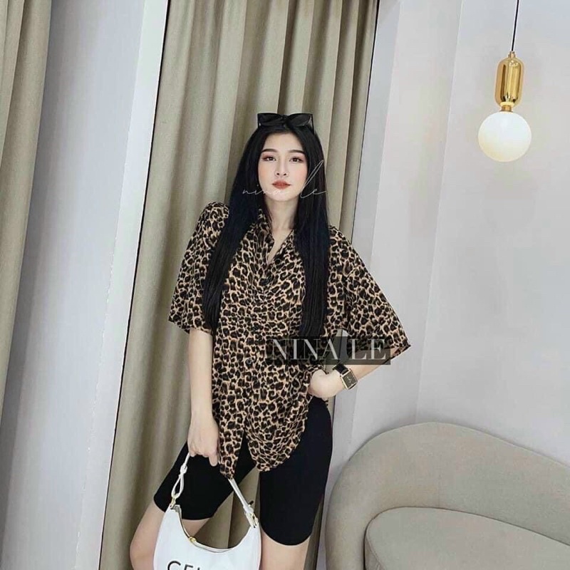 SÉT ÁO SƠ MI DA BEO KÈM QUẦN ÔM BODY XINH CÓ BÁN LẺ MÓN