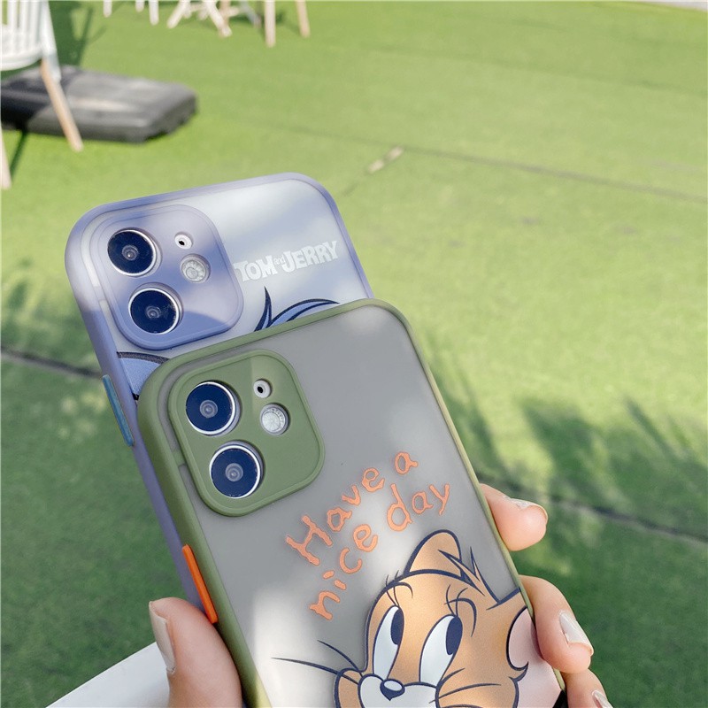 Phim Hoạt Hình Tom Và Jerry Silicone Mềm Dành Cho iPhone SE2 I7 I8 X XR I11 I12 Phim Hoạt Hình Chống Vỡ Vỏ Bảo Vệ