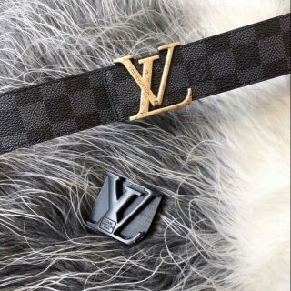 Thắt lưng nam nữ LV đai kẻ ô cao cấp