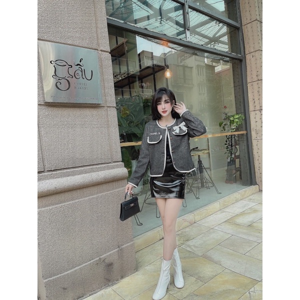 Áo khoác dạ nơ chanel