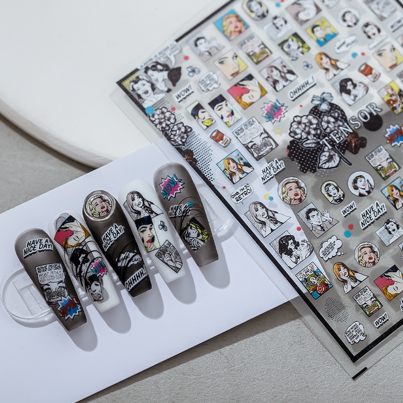 Miếng Dán Trang Trí Móng Tay Nghệ Thuật Pop Girl TS-1614