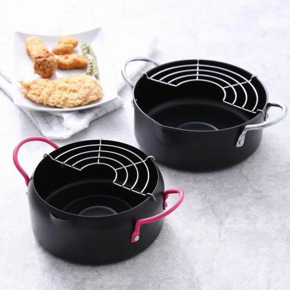 NỒI CHIEN RÁN ĐA NĂNG 18 CM + TẶNG VỈ GÁC RÁO DẦU GIAN HANG GIA UU DAI KHAI TRUONG 2019