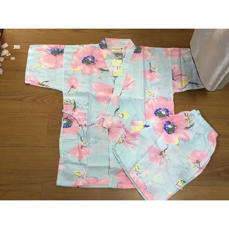Đồ bộ mặc nhà Yukata quần đùi họa tiết màu sắc tôn da, vải thô Nhật mềm mại thoáng mát