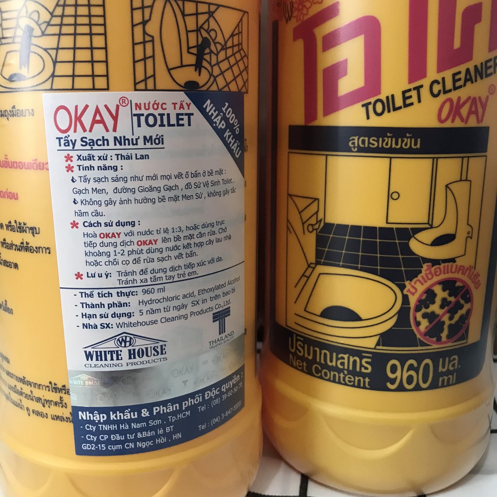 NƯỚC TẨY RỬA BỒN CẦU NHÀ VỆ SINH OKEY THÁI LAN CỰC MẠNH