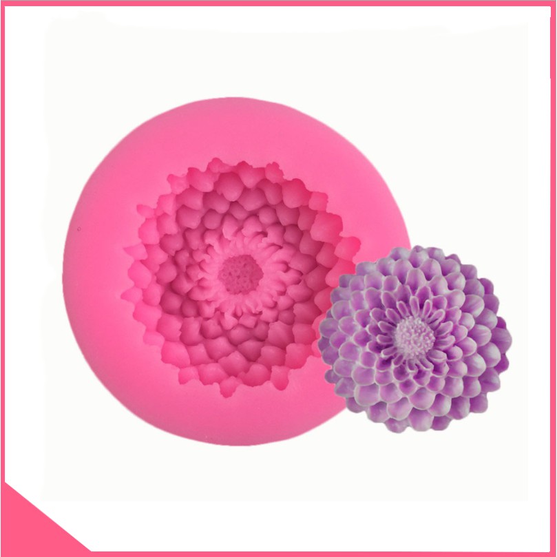 Khuôn silicon 4d làm rau câu hoa thược dược