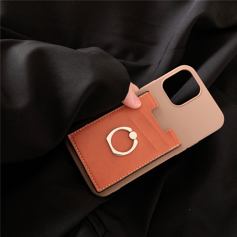 Card case   for iphone 12 12pro 12promax 11 11pro 8 8plus 7p xsmax xr xs x se2020 6s 6plus 5 5s phone case smart cover   silicone soft shell Bracket with ring