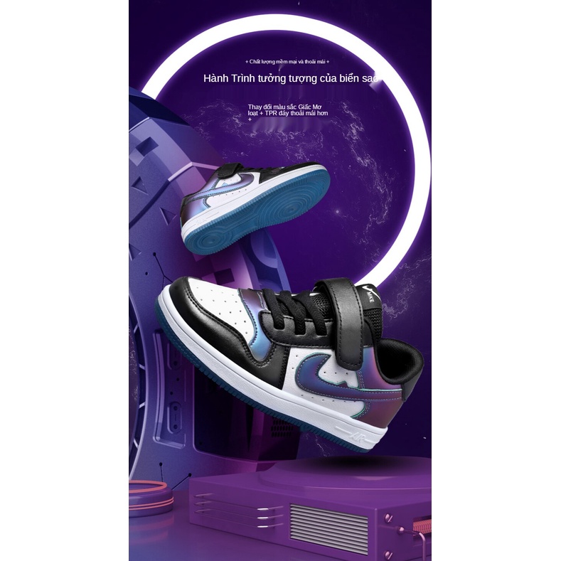 Giày thể thao air force no. 1 cổ thấp phong cách hip hop thờI trang mùa xuân cho bé