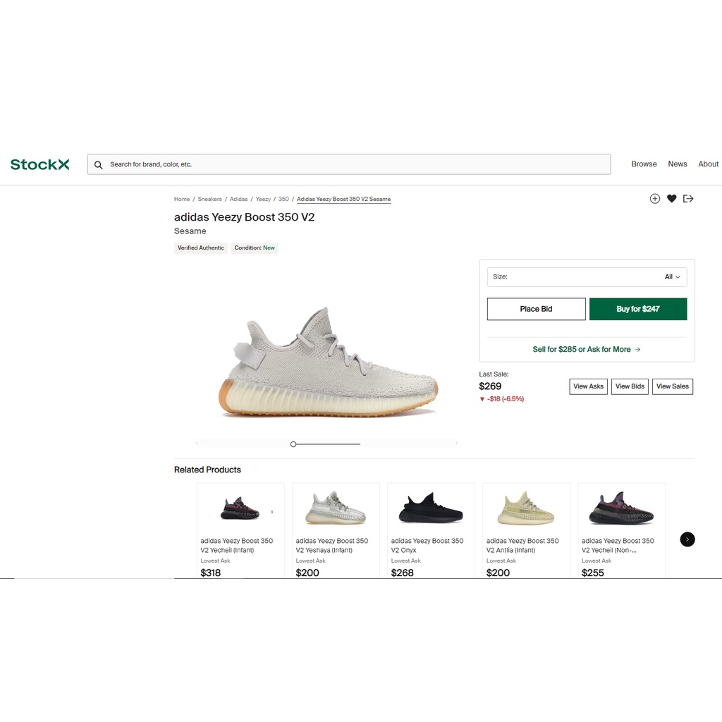 Giày Thể Thao Yz 350 Sesame Màu Nâu Đế Boost Siêu Êm Thoáng Khí Sneakers World