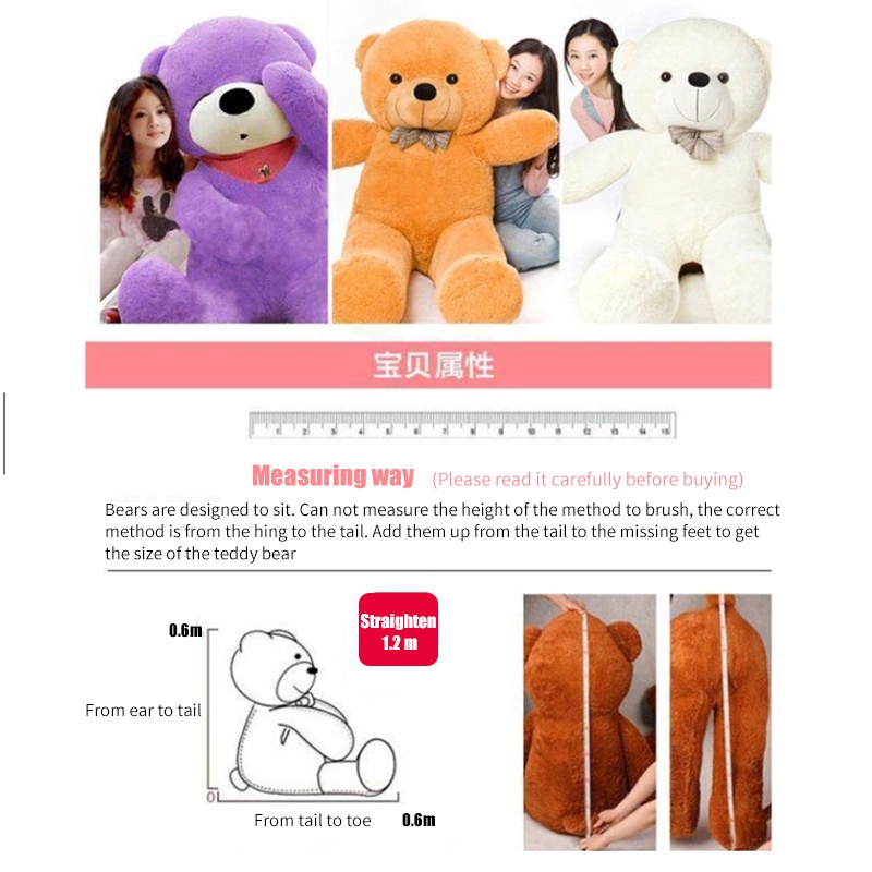 Gấu Teddy Nhồi Bông Cỡ Lớn 120cm / 1.2M