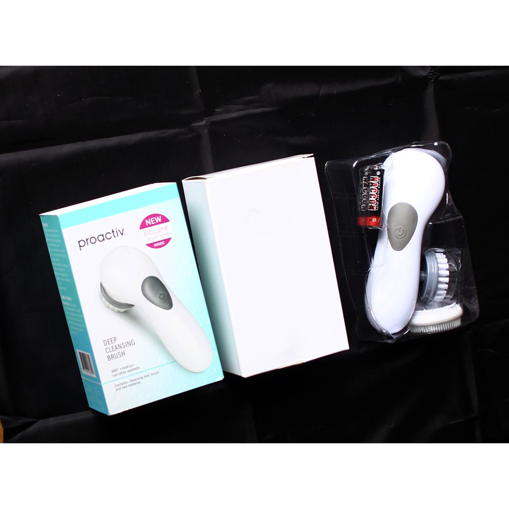 Máy rửa mặt và Massage cầm tay 2 chế độ Proactiv Deep Cleansing Brush xoay 360 độ hỗ trợ trị mụn - Tặng kèm 1 cọ.