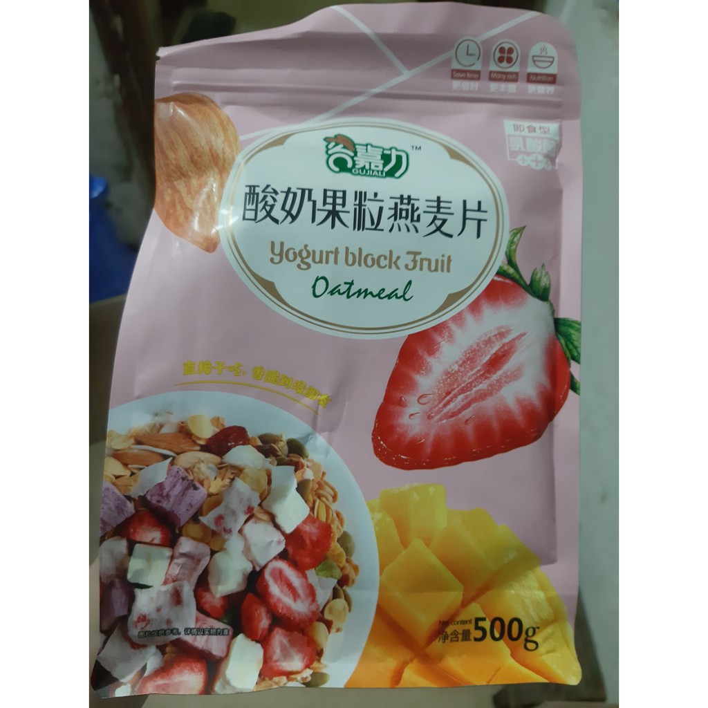 Túi 500g Ngũ cốc sữa chua hoa quả yến mạch