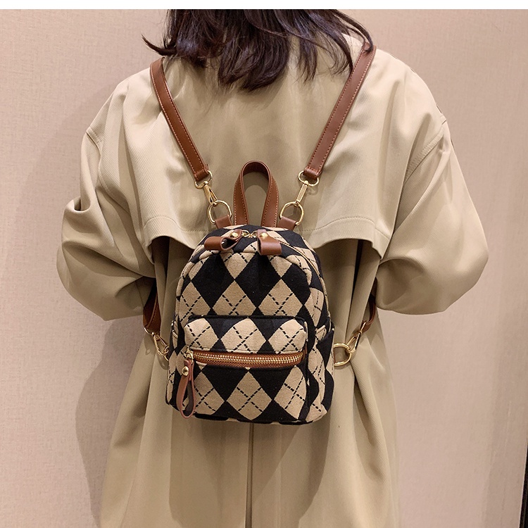 Balo da mini Chuwanglin họa tiết caro thời trang cho nữ