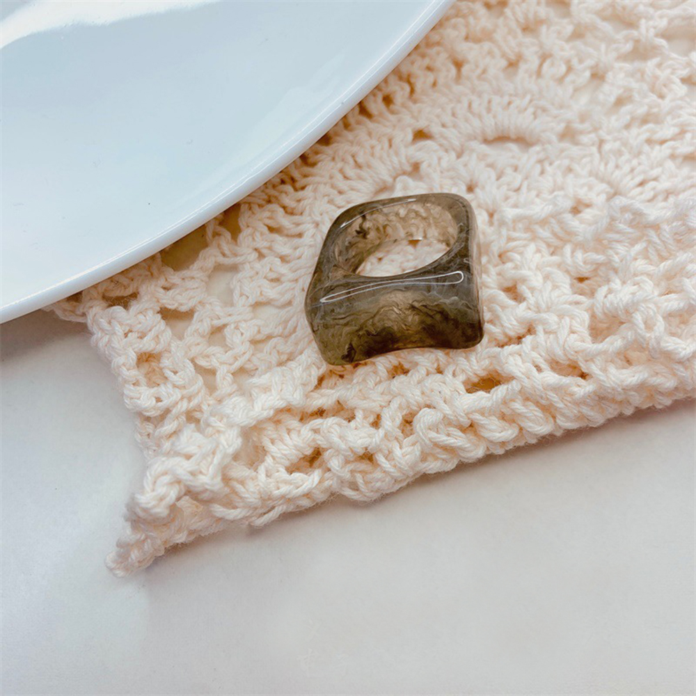 Nhẫn Nhựa Acrylic Trong Suốt Phong Cách Hàn Quốc Độc Đáo Cho Nữ