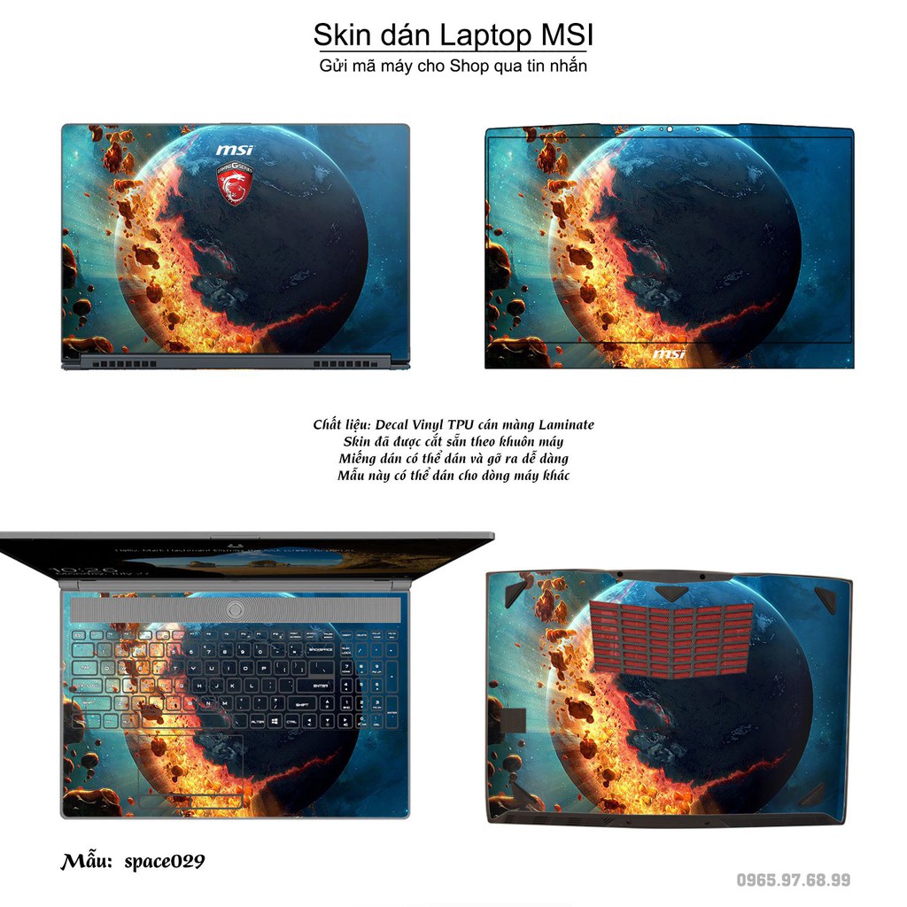 Skin dán Laptop MSI in hình không gian _nhiều mẫu 5 (inbox mã máy cho Shop)