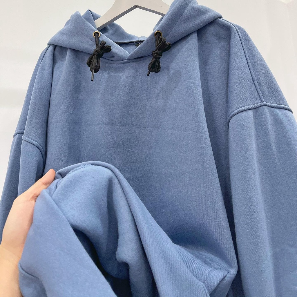 Áo hodie trơn tay dài màu xanh | BigBuy360 - bigbuy360.vn