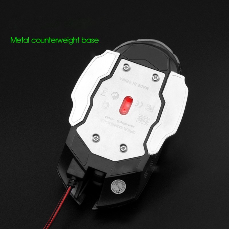 Professional Wired Gaming Mouse 4000DPI Mute Computer Mechanical Mouse with RGB