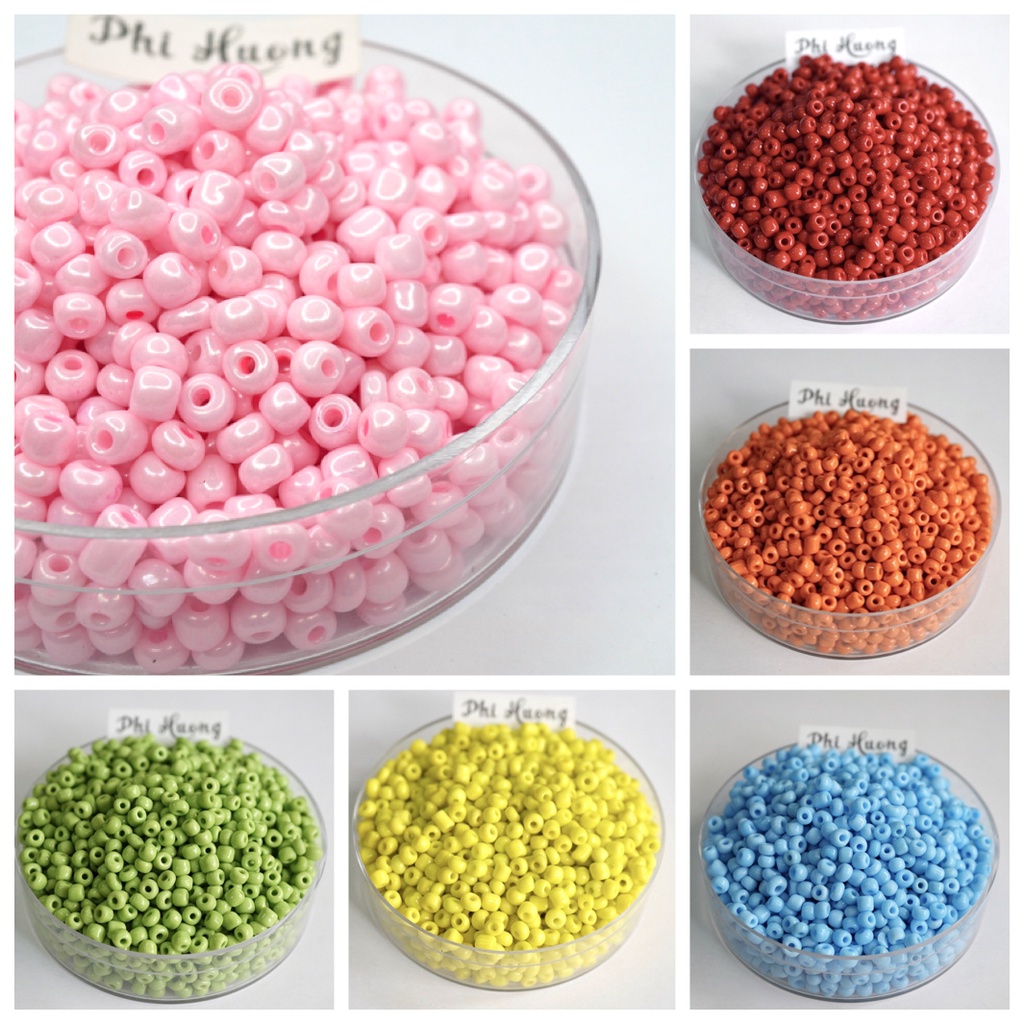 Gói 50Gr Hạt Cườm Tấm 4Mm Đính Kết, Làm Trang Sức Handmade