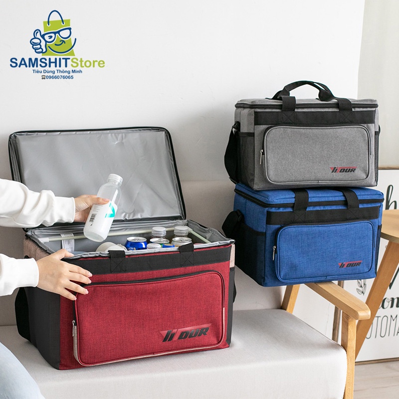 Túi Giữ Lạnh Cắm Trại, Túi Giao Hàng Giữ Nhiệt 22L & 43L Chuyên Dùng Cho Shipper Giao Đồ Ăn Có Kèm Khung Đỡ - GD16