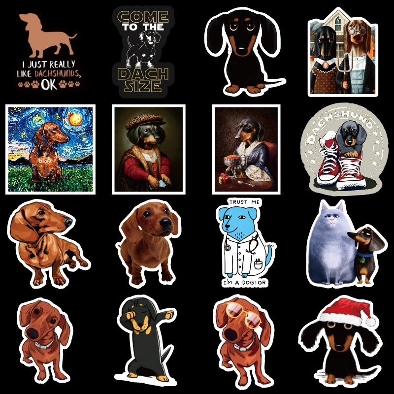 Bộ 50 Cái / Bộ ❉ Dachshund Series 01 - Hình Dán Chó Thú Cưng Dễ Thương ❉ Miếng Dán Chống Thấm Nước Hỗn Hợp Thời Trang Diy