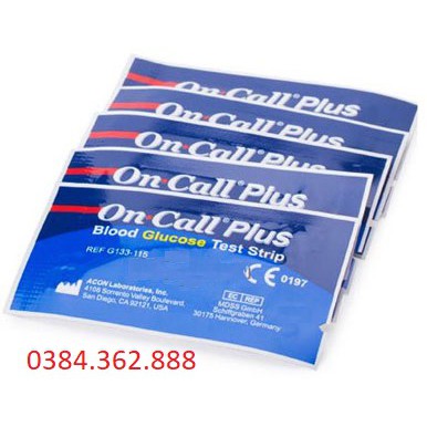 Que thử đường huyết on call plus (tiểu đường) hộp 25 que