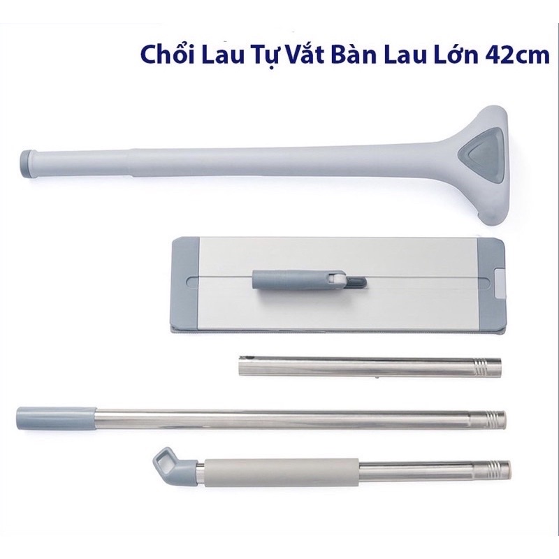 Miếng bông lau nhà tự vắt cho chổi tự vắt không thùng, kt miếng lau 42*12cm, cotton đẹp