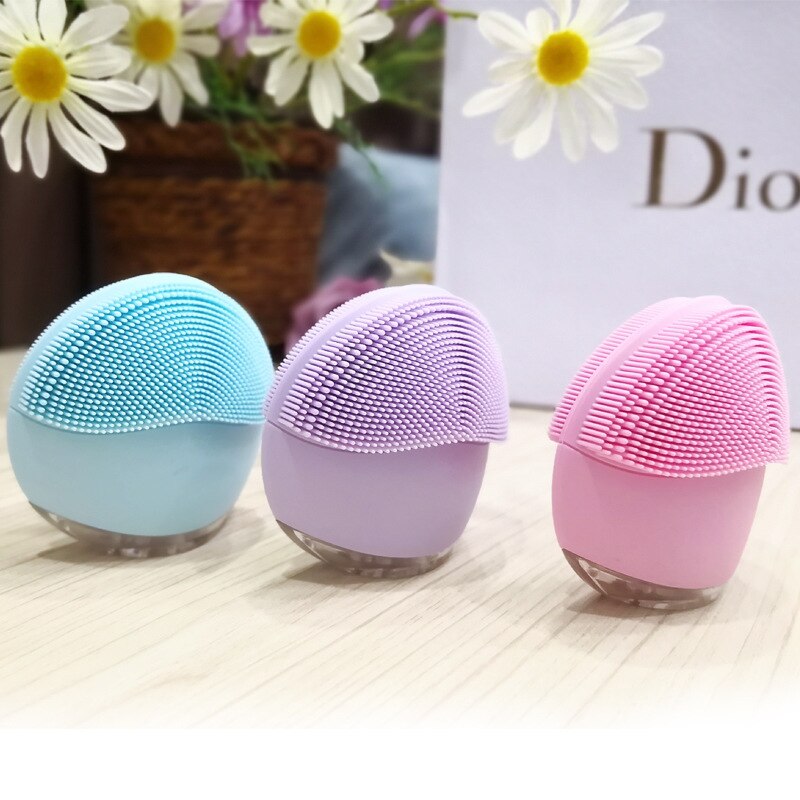 Electric Mini Facial Cleansing Massager Brush For Wash Face Cleanser Machine Deep Clean Silicone Cleaner  Massage USB Charging