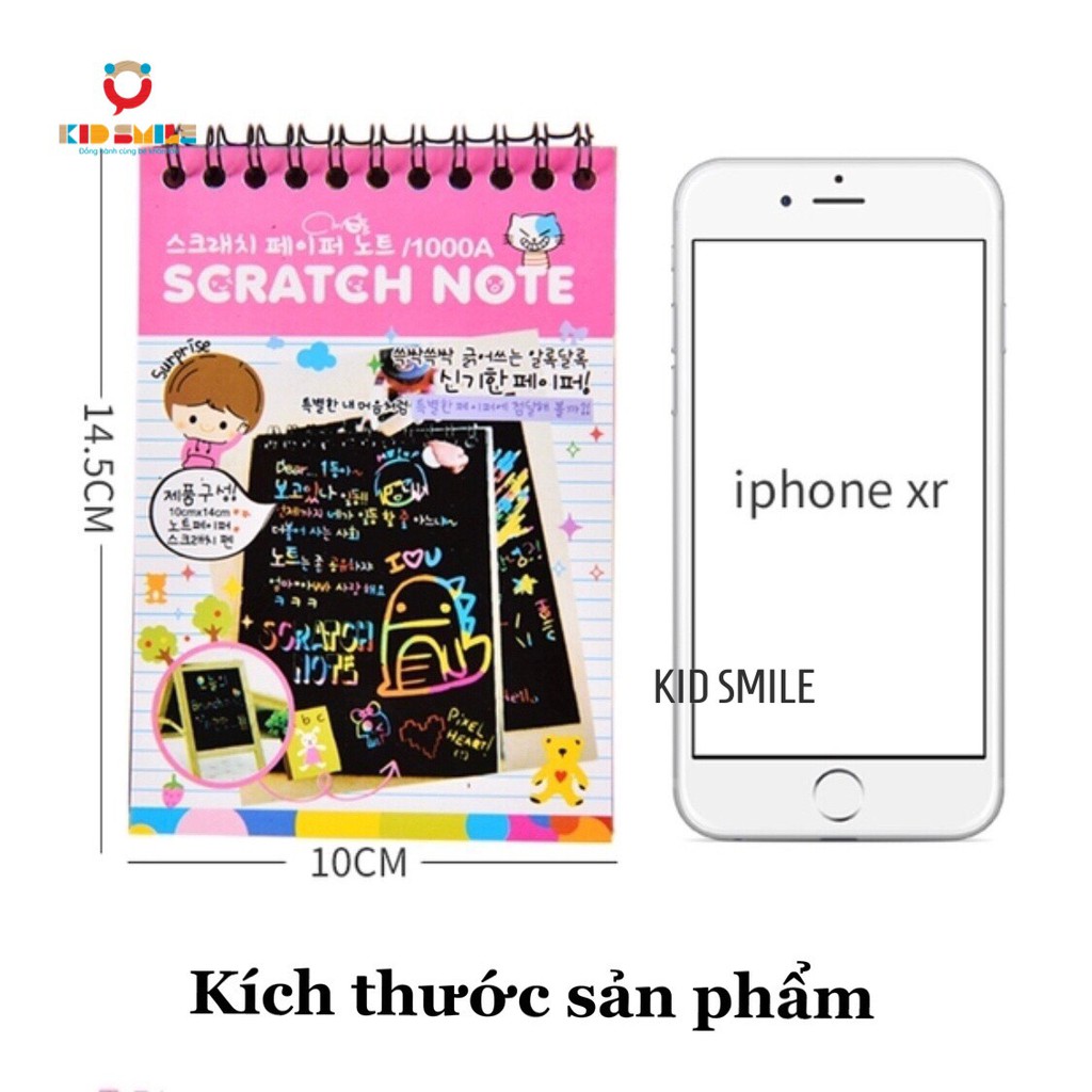 Đồ chơi mỹ thuật - Sổ vẽ ma thuật Scratch note 10 tờ - DOZKIDZ