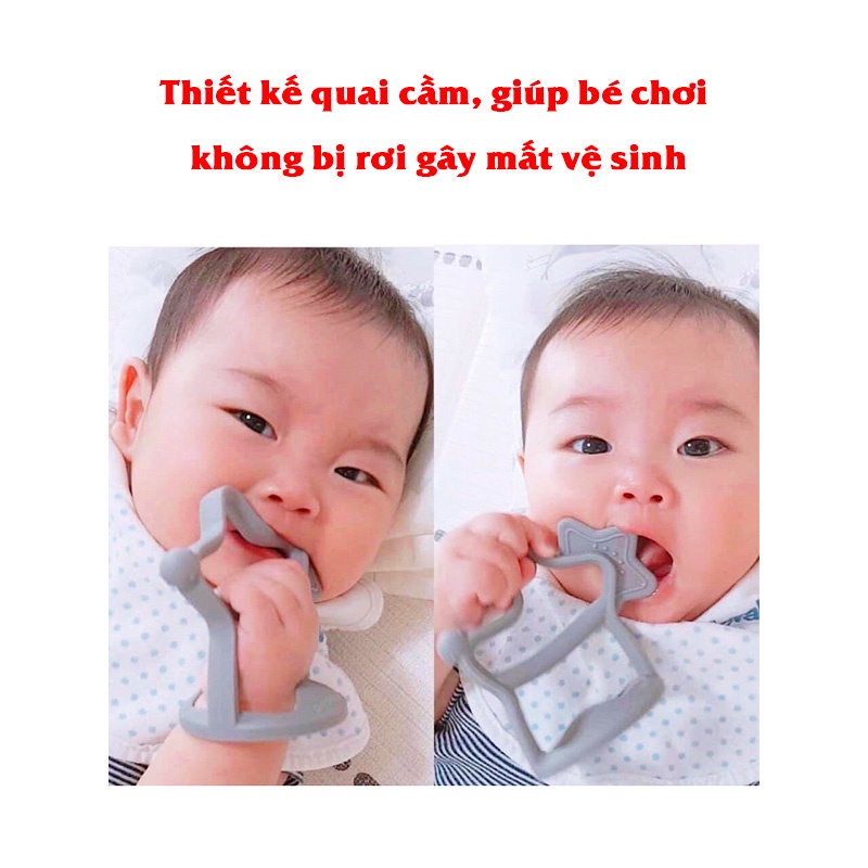 Gặm nướu cho bé silicon, Gặm nướu Moyuum chính hãng Hàn Quốc cao cấp siêu mềm Baby-S – SSS026