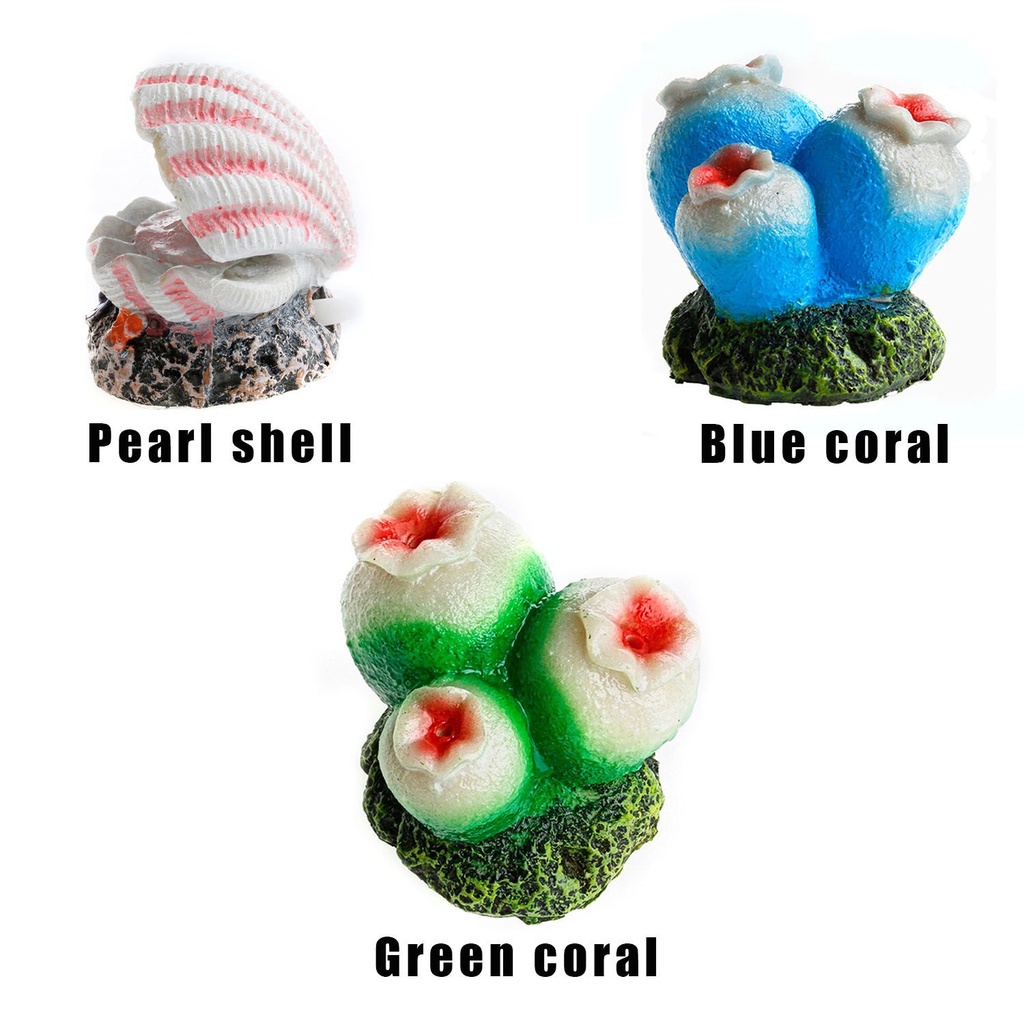 Đồ chơi san hô/ vỏ sò thổi bong bóng bơm oxy trang trí bể cá