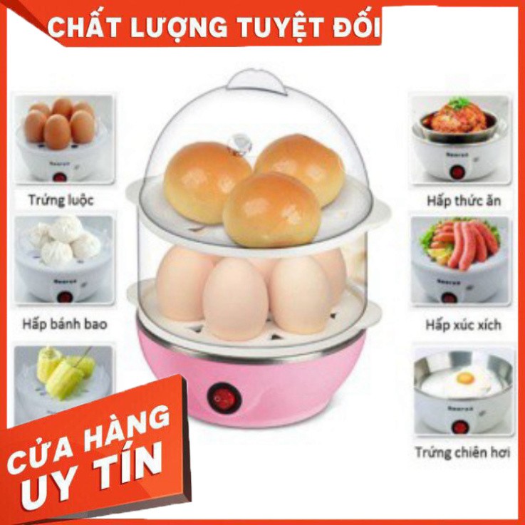 [FREE SHIP] Máy luộc trứng và hấp thức ăn siêu tốc 2 tầng