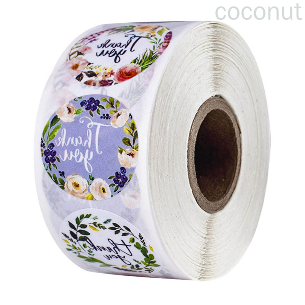 Cuộn 500 Miếng Dán In Chữ Thank You Xinh Xắn