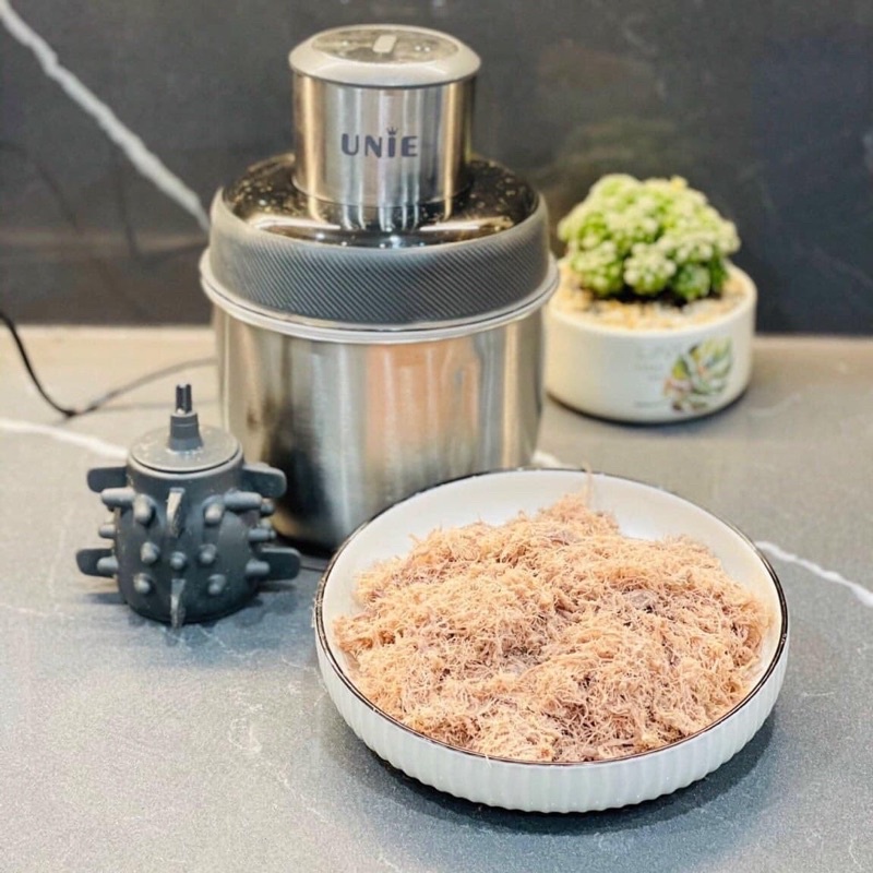 Máy xay thịt đa năng kèm trục bóc tỏi 300w cối inox UNIE màu xám