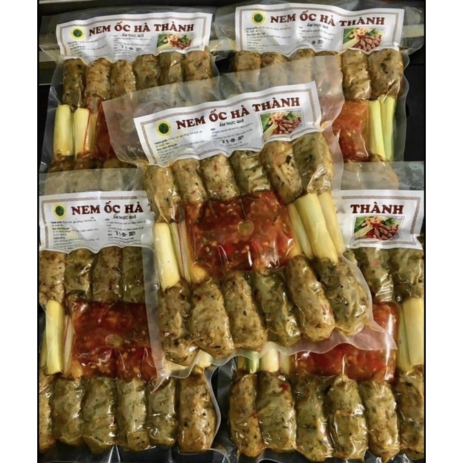 (DTFood-CHUYÊN SỈ) NEM ỐC HÀ THÀNH BỌC XẢ  THƠM NGON CHUẨN VỊ