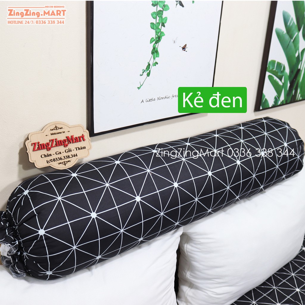 Vỏ  Gối Ôm Mẫu Kẻ Đen Mẫu Mới