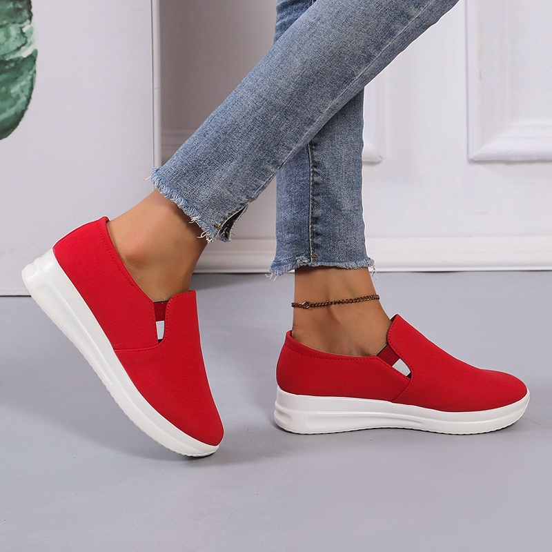 Giày thể thao đế dày màu trơn thời trang năng động cho nữ