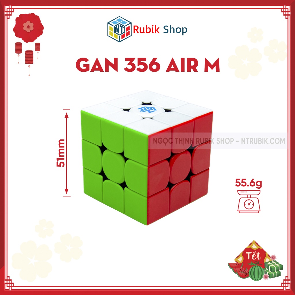 [Siêu Phẩm] Rubik 3x3x3 Gan356 AIR M flagship 2020 Stickerless / Đen (Hãng Mod Nam Châm)
