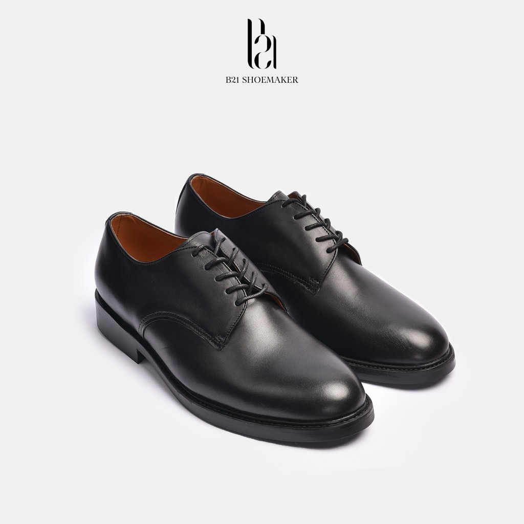 Giày Tây Derby Công Sở Da Bò SMOOTH Đế DENITE Lót Giày Tăng Chiều Cao Đệm Khí Phối Quần Tây Áo Sơ Mi - B21 Shoemaker