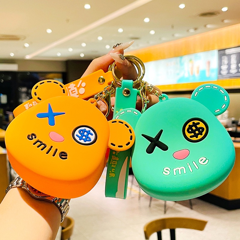 Móc Khóa Silicone Hình Gấu Sáng Tạo Thời Trang