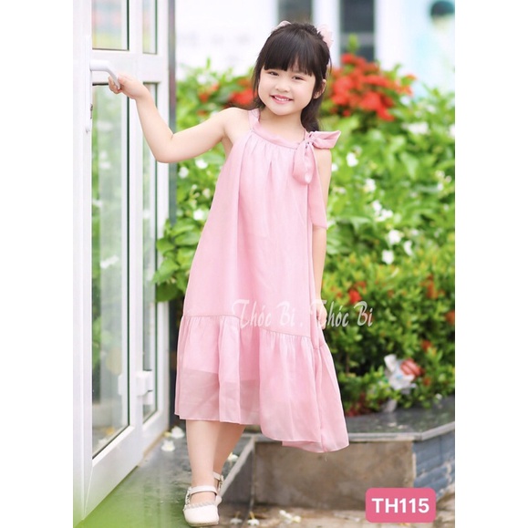 Đầm váy maxi đi biển bé gái đuôi cá nơ cổ❤️chất Voan tơ mềm mịn siêu nhẹ, siêu mát❤️size 1-10Y( 8-40 ký)❤️ Kèm quà tặng