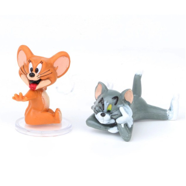 Set 5 nhân vật hoạt hình Tom và Jerry nhựa đặc PVC trang trí bàn làm việc, trưng bày, làm đồ chơi