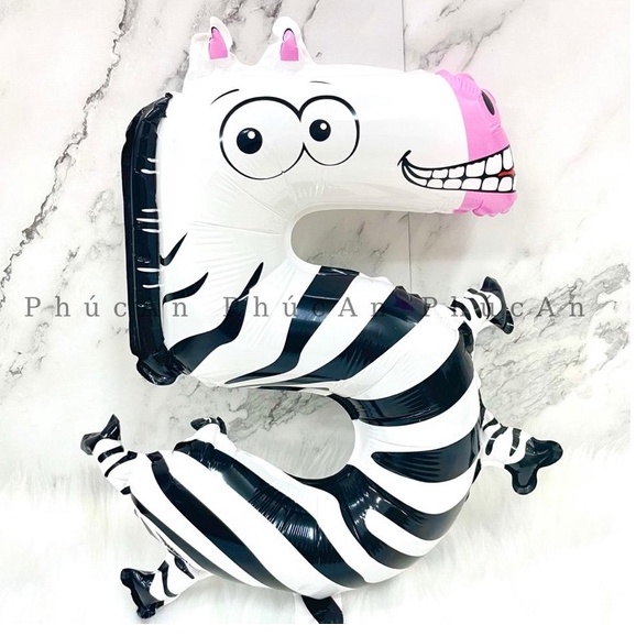 Bóng kiếng số hình thú ngộ nghĩnh dễ thương cho bé trai bé gái 40cm