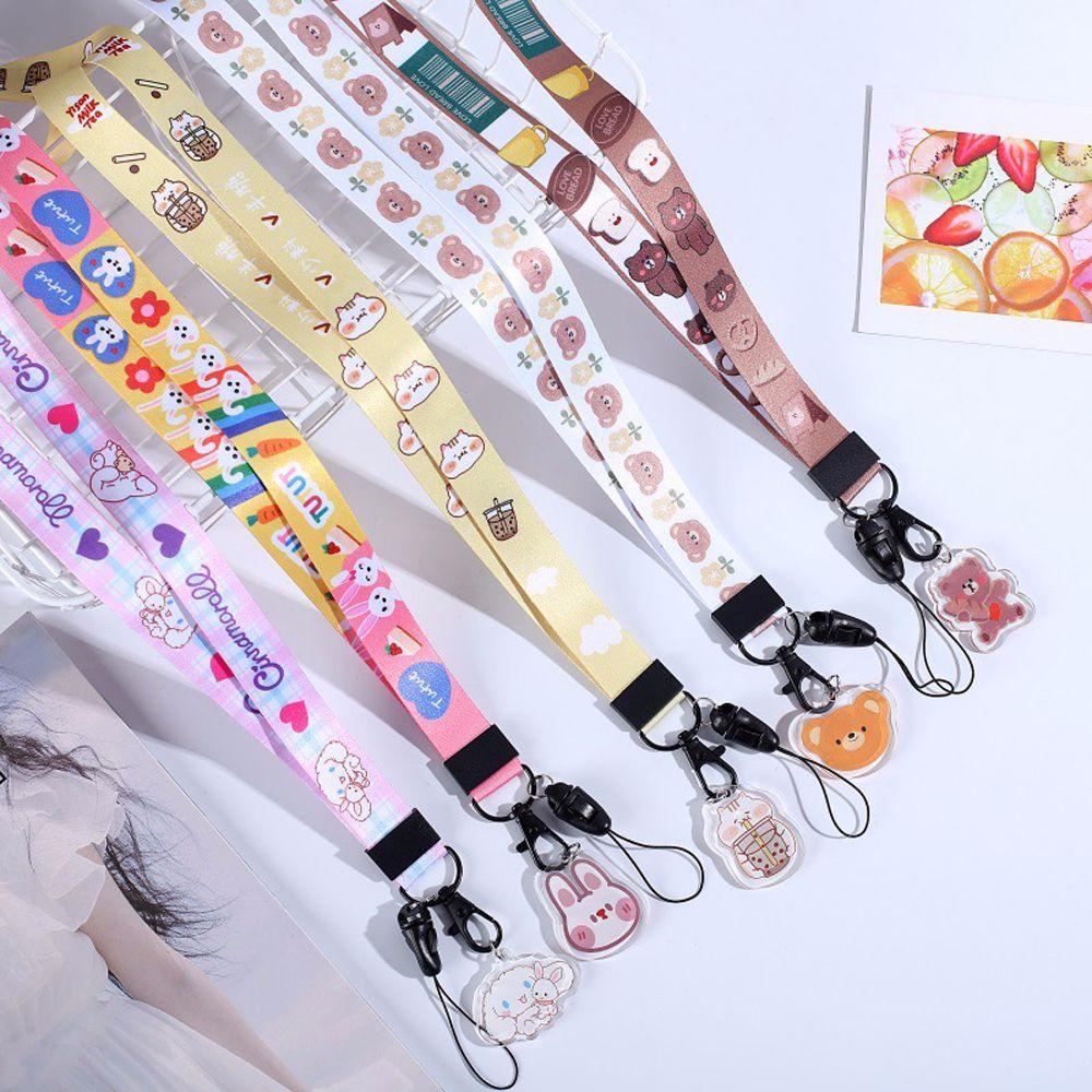 Dây Đeo Cổ Bằng Cotton Chất Lượng Cao Họa Tiết Hoạt Hình Đa Năng Cho Điện Thoại