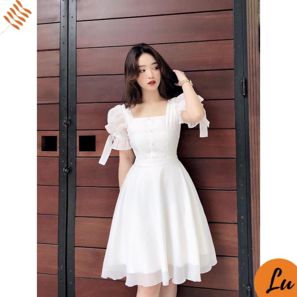 Váy Nữ Đẹp 💖FREESHIP💖 Đầm trắng dự tiệc tay nơ xinh xắn [Mẫu Mới 2021] | BigBuy360 - bigbuy360.vn