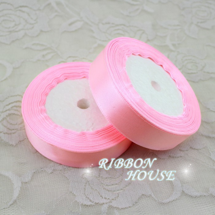Cuộn dây ruy băng màu hồng dùng trang trí dài 22m đa năng