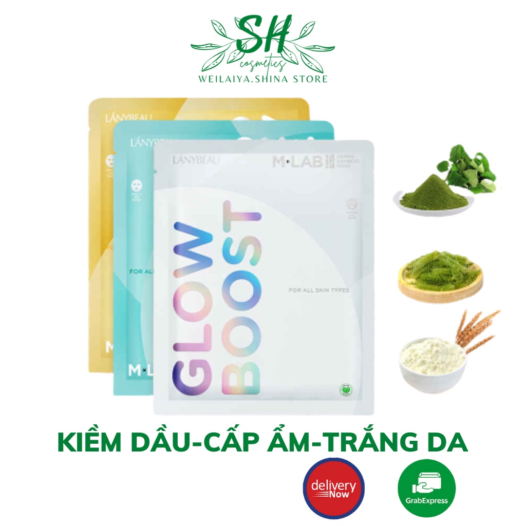 Mặt Nạ Sợi Tre Mlab Cấp Ẩm Dưỡng Trắng Kiềm Dầu, Mask Thuần Chay Sợi Tre Mlab LányBeau Giúp Da Căng Mịn Và Trắng Sáng