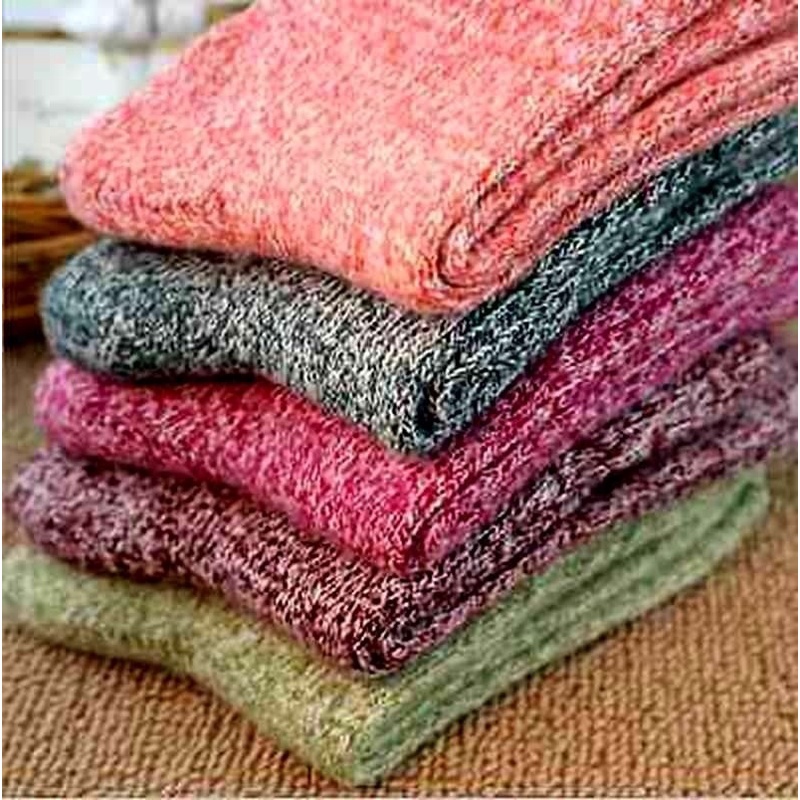 Set 5 Đôi Tất Len Cashmere Mềm Mại Trơn Màu Cho Nữ