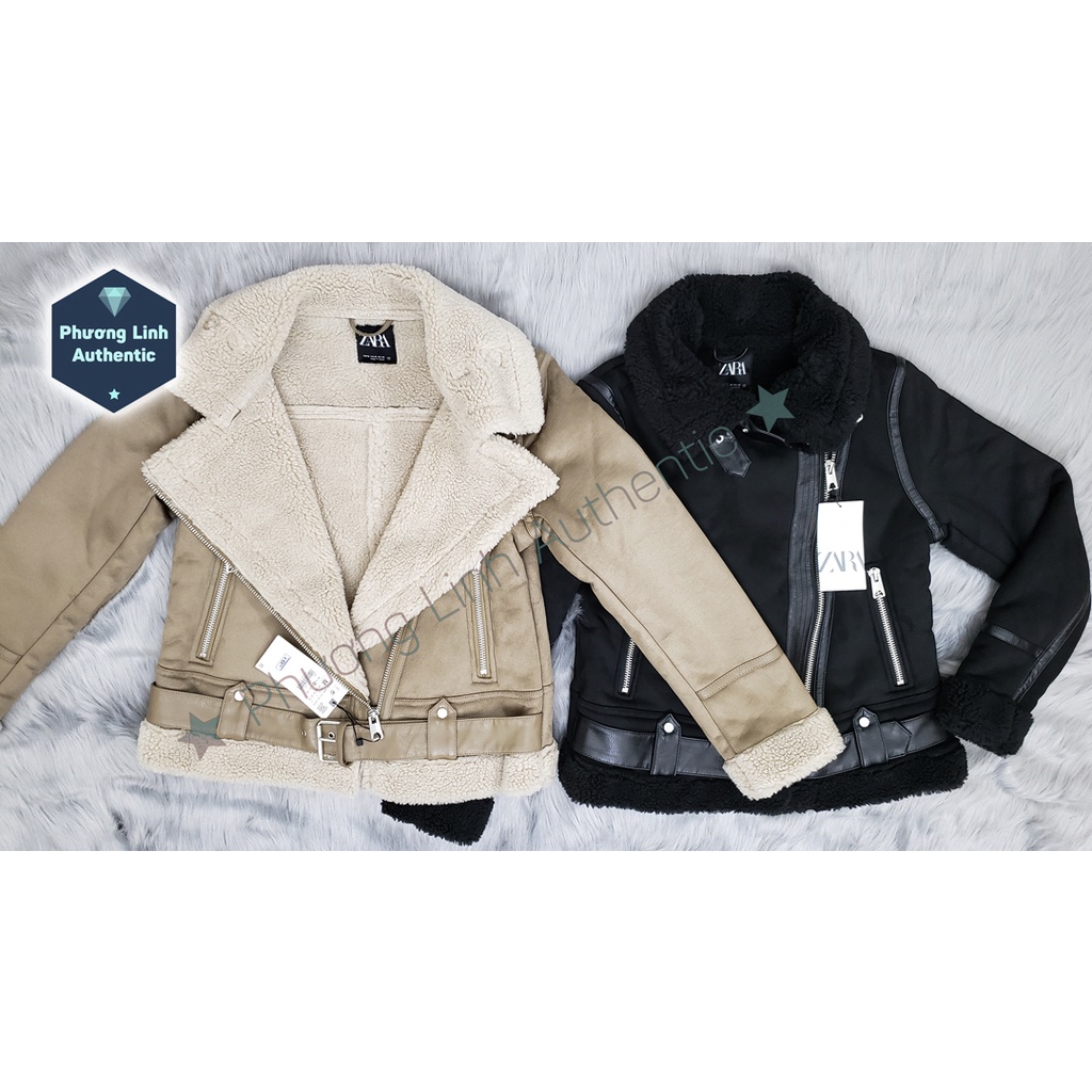 Áo khoác da lộn Zara auth new tag có sẵn 6318/226 6318226